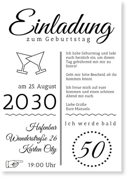 Vintage Einladung Einladungskarten 50 Geburtstag