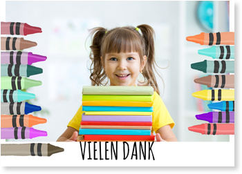 Crayon Danksagungskarten Einschulung